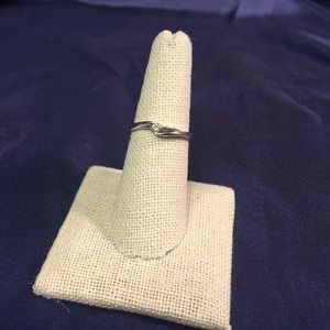 Silver and diamond ring